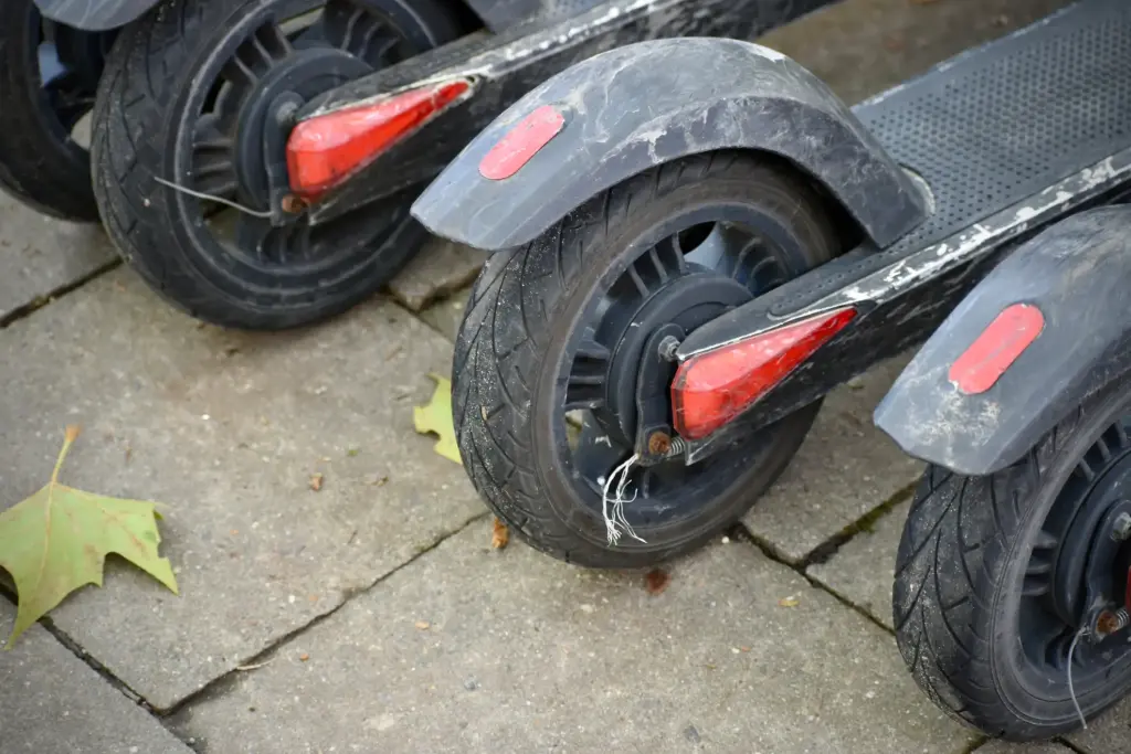 A damaged electric scooter. 